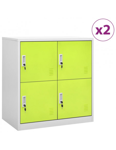 Armadietti Chiavi 2pz Grigio Chiaro Verde 90x45x92,5cm Acciaio