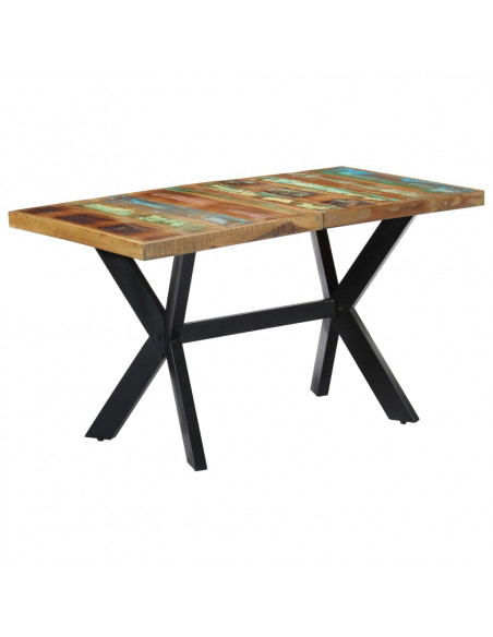 Tavolo da Pranzo 140x70x75 cm in Legno Massello di Recupero