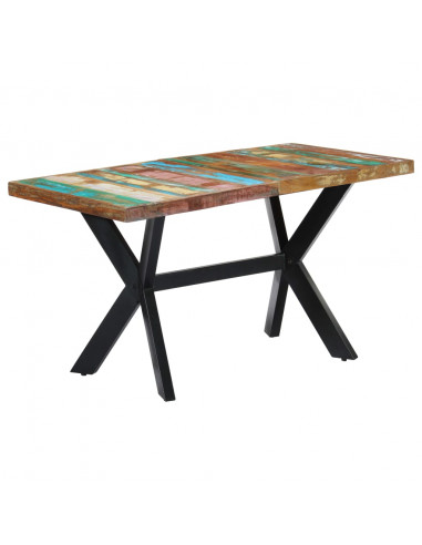 Tavolo da Pranzo 140x70x75 cm in Legno Massello di Recupero