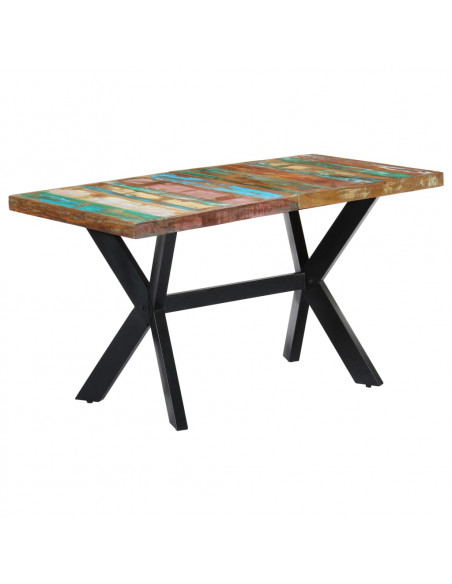 Tavolo da Pranzo 140x70x75 cm in Legno Massello di Recupero