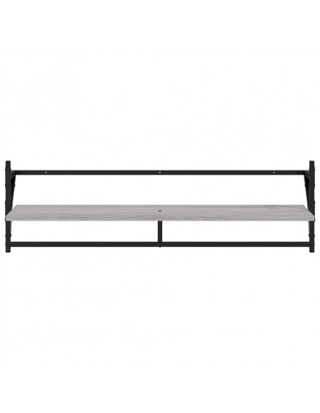 Mensole a Parete con Aste 2pz Grigio Sonoma 100x25x30 cm