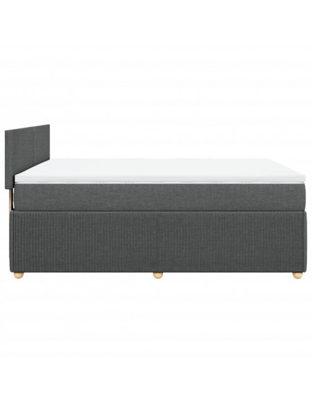 Giroletto a Molle con Materasso Grigio Scuro 140x190 cm Tessuto