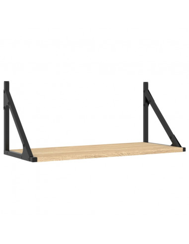 Mensole Parete 2pz Rovere Sonoma 60x25x25,5cm Legno Multistrato