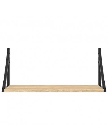 Mensole Parete 2pz Rovere Sonoma 60x25x25,5cm Legno Multistrato
