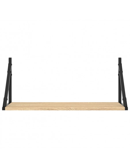 Mensole Parete 2pz Rovere Sonoma 60x25x25,5cm Legno Multistrato