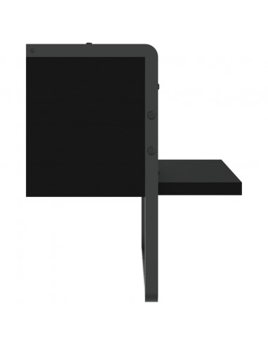 Mensola da Parete con Asta Nera 30x25x30 cm