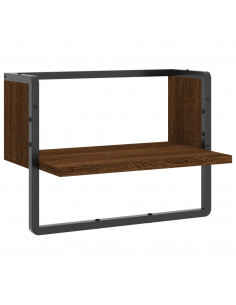Mensola a Parete con Asta Rovere Marrone 40x25x30 cm 2