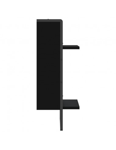 Mensola da Parete con Asta Nera 30x25x65 cm