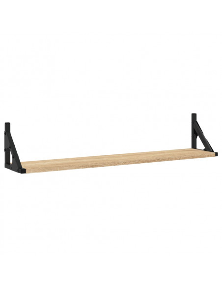 Mensole Parete 2pz Rovere Sonoma 80x15x15,5cm Legno Multistrato