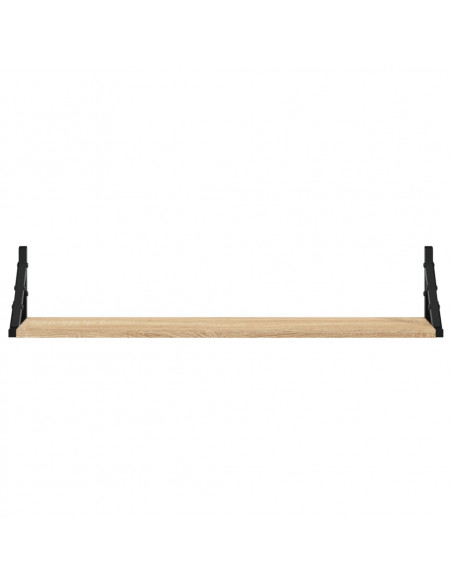 Mensole Parete 2pz Rovere Sonoma 80x15x15,5cm Legno Multistrato