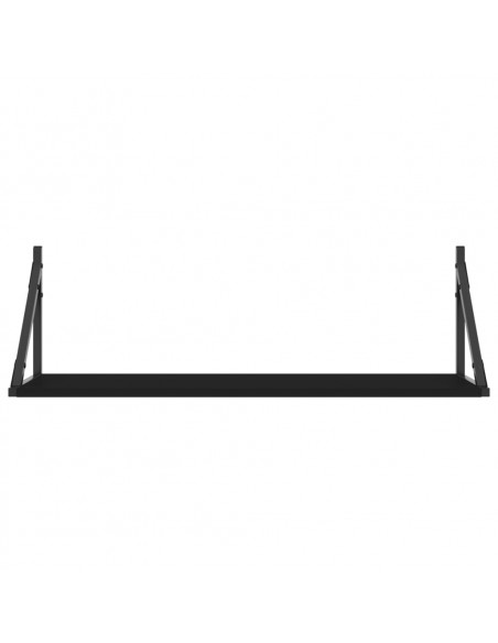 Mensole da Parete 2pz Nere 80x25x25,5 cm Legno Multistrato