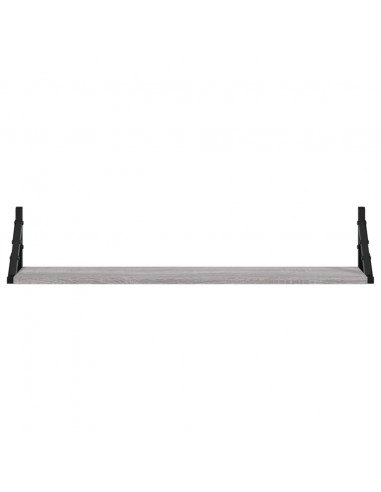 Mensole Parete 2pz Grigio Sonoma 80x15x15,5cm Legno Multistrato
