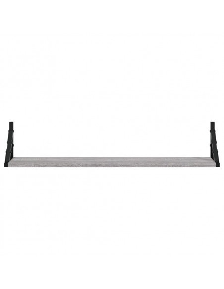 Mensole Parete 2pz Grigio Sonoma 80x15x15,5cm Legno Multistrato