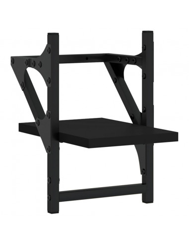 Mensole da Parete con Aste 2 pz Nere 20x25x30 cm