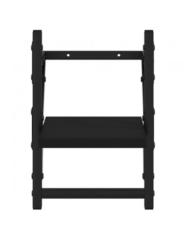 Mensole da Parete con Aste 2 pz Nere 20x25x30 cm