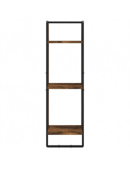 Scaffale a Parete 3 Ripiani Rovere Fumo 30x25x100cm Multistrato
