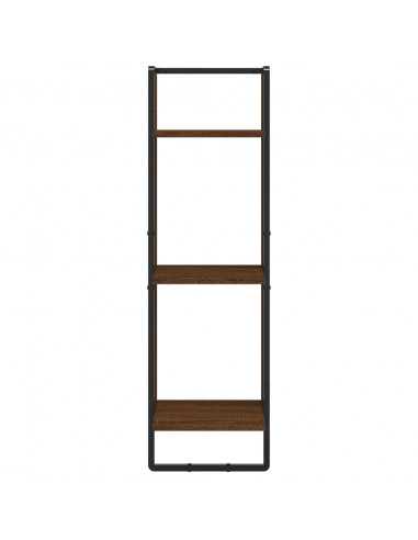 Scaffale Parete 3Ripiani Rovere Marrone 30x25x100cm Multistrato