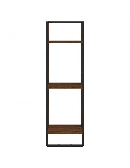 Scaffale Parete 3Ripiani Rovere Marrone 30x25x100cm Multistrato