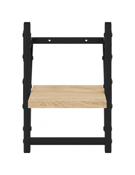 Mensole a Parete con Aste 2pz Rovere Sonoma 20x25x30 cm