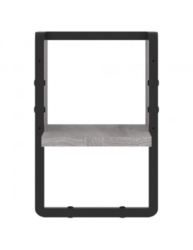 Mensola a Parete con Asta Grigio Sonoma 20x25x30 cm