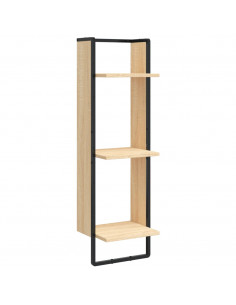 Scaffale Parete 3 Ripiani Rovere Sonoma 30x25x100cm Multistrato 2