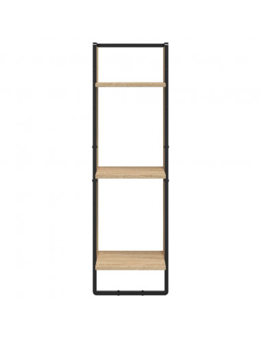 Scaffale Parete 3 Ripiani Rovere Sonoma 30x25x100cm Multistrato