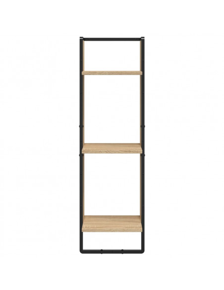 Scaffale Parete 3 Ripiani Rovere Sonoma 30x25x100cm Multistrato