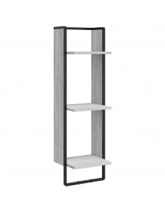 Scaffale Parete 3 Ripiani Grigio Sonoma 30x25x100cm Multistrato 2