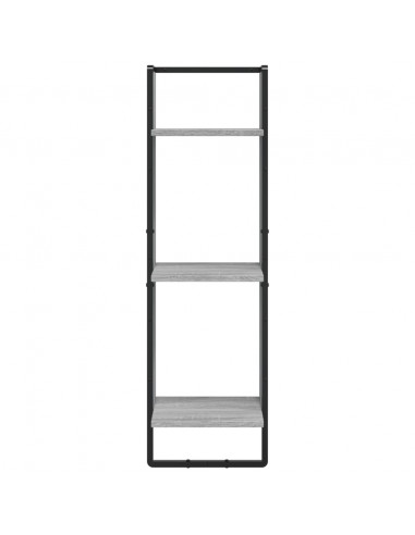 Scaffale Parete 3 Ripiani Grigio Sonoma 30x25x100cm Multistrato