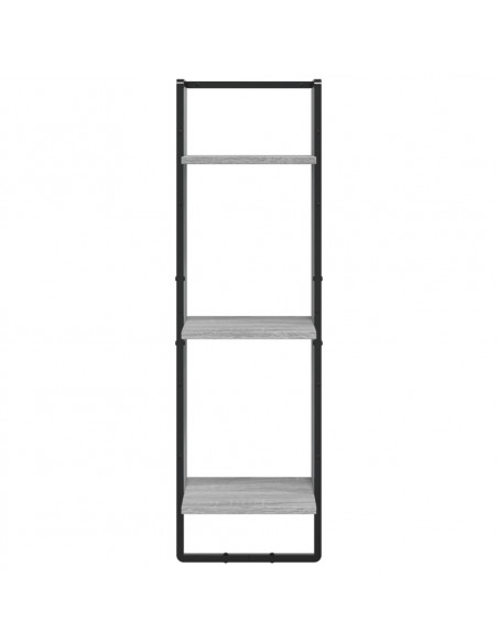 Scaffale Parete 3 Ripiani Grigio Sonoma 30x25x100cm Multistrato