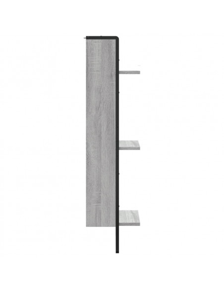 Scaffale Parete 3 Ripiani Grigio Sonoma 30x25x100cm Multistrato