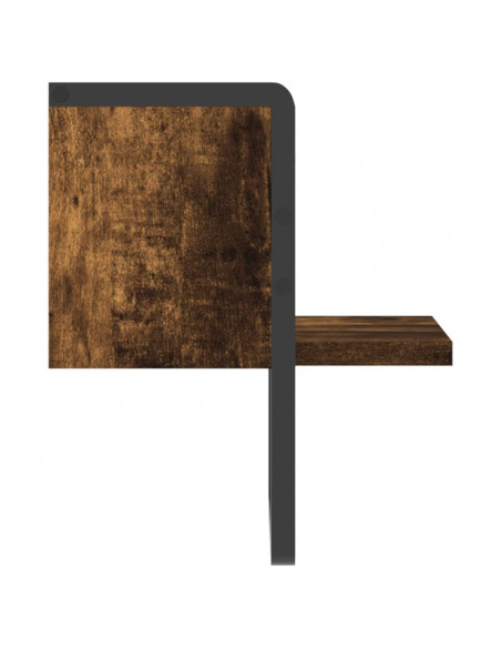 Mensola a Parete con Asta Rovere Fumo 20x25x30 cm