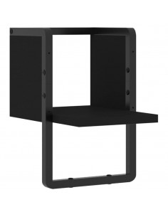 Mensola da Parete con Asta Nera 20x25x30 cm 2