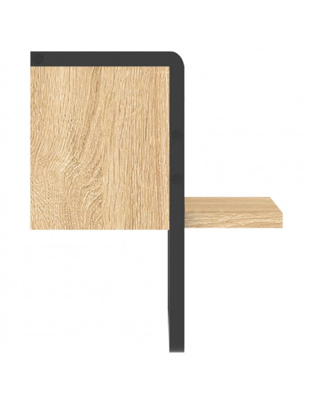 Mensola a Parete con Asta Rovere Sonoma 20x25x30 cm
