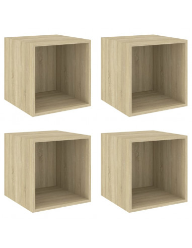 Mobili a Muro 4pz Rovere Sonoma 37x37x37 cm Legno Multistrato