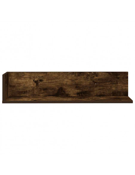 Mensole da Parete 2pz Rovere Fumo 75x16,5x16,5 cm in Truciolato