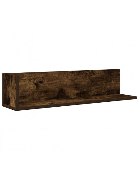 Mensole da Parete 2pz Rovere Fumo 75x16,5x16,5 cm in Truciolato