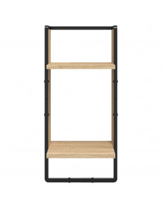 Set Mensole Parete con Aste 4pz Rovere Sonoma Legno Multistrato 2