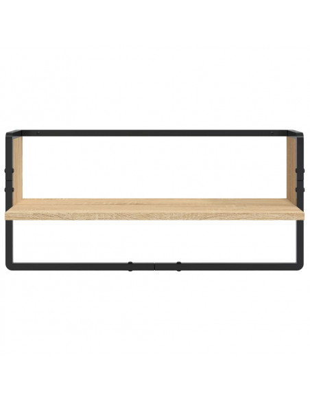 Set Mensole Parete con Aste 4pz Rovere Sonoma Legno Multistrato