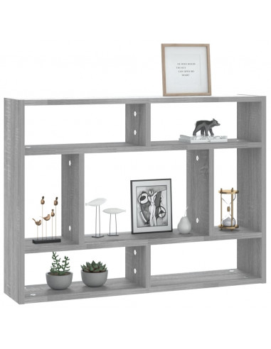 Mensola a Muro Grigio Sonoma 75x16x55 cm in Legno Multistrato