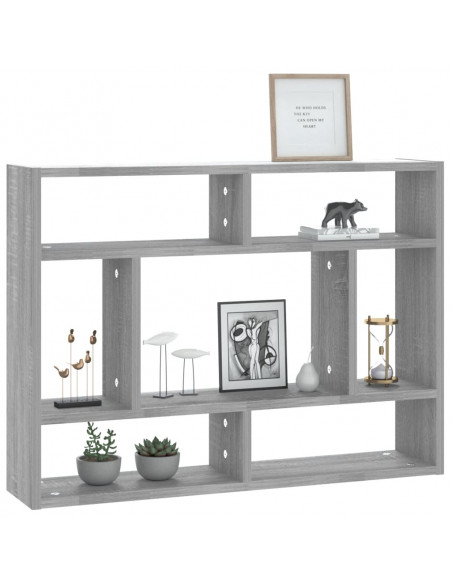 Mensola a Muro Grigio Sonoma 75x16x55 cm in Legno Multistrato