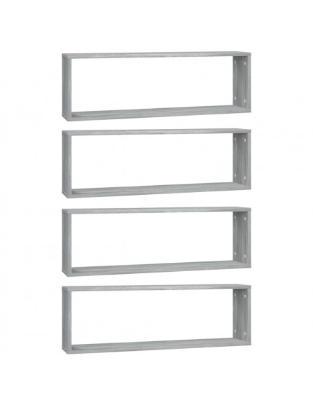 Mensole Cubo Muro 4 Grigio Sonoma 80x15x26,5 Legno Multistrato