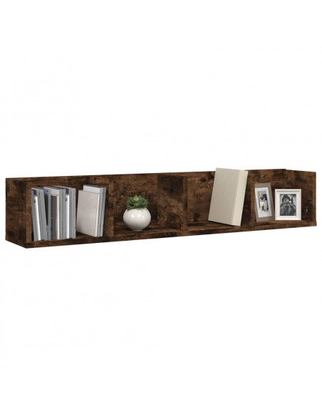 Mensola Muro Porta PC Rovere Fumo 100x18x18cm Legno Multistrato