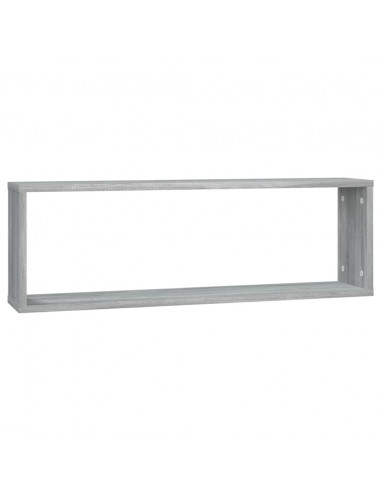 Mensole Cubo Muro 2 Grigio Sonoma 80x15x26,5 Legno Multistrato