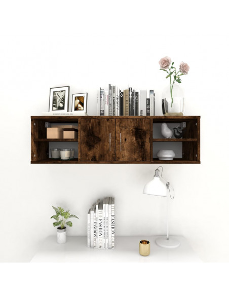 Mensola a Muro Rovere Fumo 102x30x29 cm Legno Multistrato