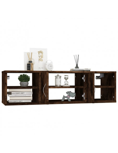 Mensola a Muro Rovere Fumo 102x30x29 cm Legno Multistrato