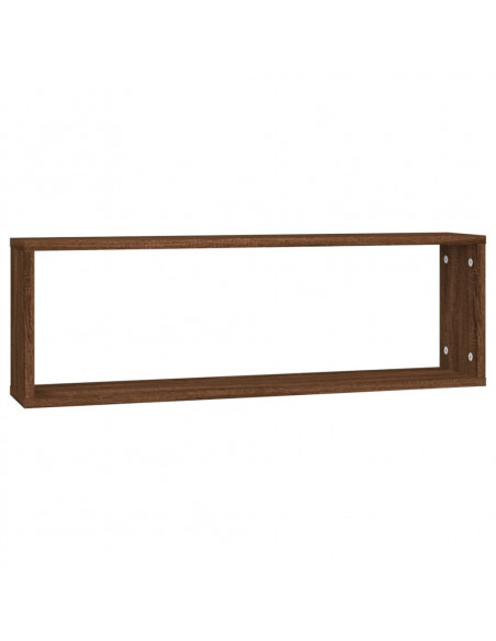 Mensole Muro Cubo 4 Rovere Marrone 80x15x26,5 Legno Multistrato