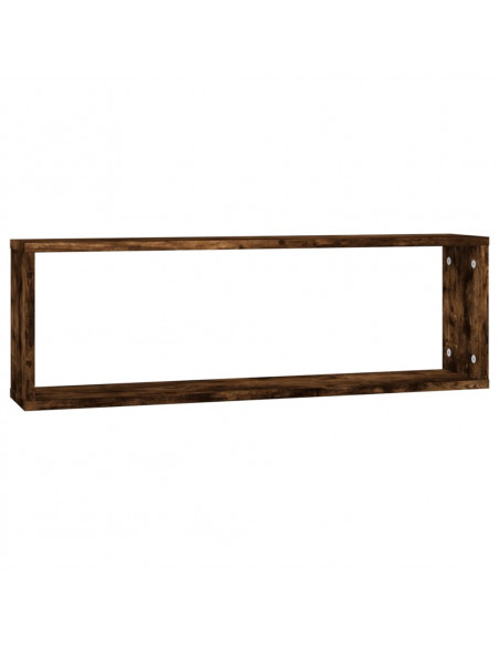 Mensole Parete Cubo 2 Rovere Fumo 80x15x26,5 Legno Multistrato