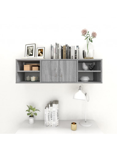 Mensola a Muro Grigio Sonoma 102x30x29 cm Legno Multistrato