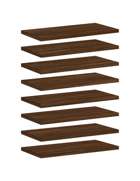Mensole Parete 8pz Rovere Marrone 40x20x1,5cm Legno Multistrato
